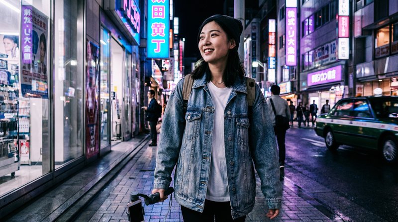 玩物社区城市短视频：霓虹夜色下的街拍vlog